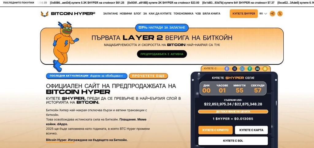 Отвори вратите към глобалните пазари на активи с Bitcoin Hyper – инвестирай в токените HYPER, преди цената да достигне 0,200 USD!