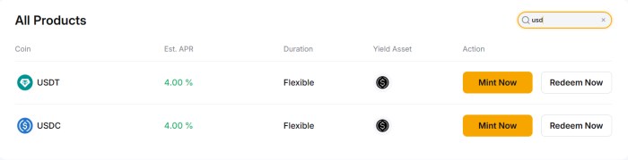 Stake your stablecoins to earn passive income.