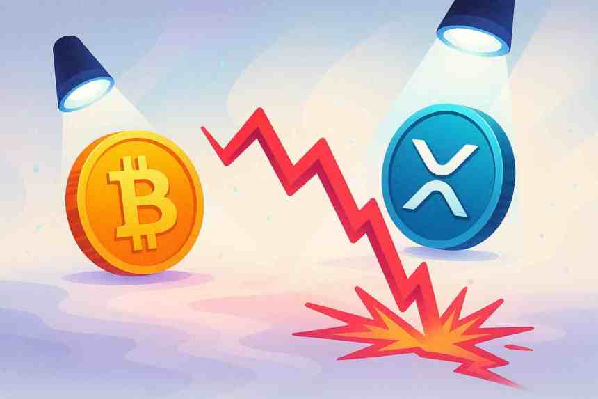 Krach crypto : Bitcoin et XRP sous les projecteurs, marché en panique et volatilité extrême