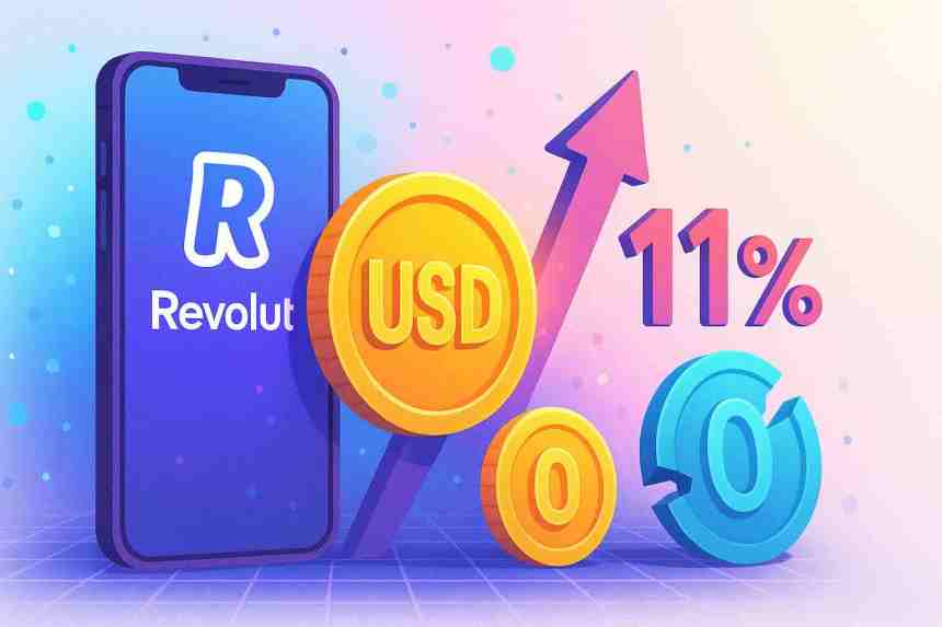 Revolut lance des échanges de stablecoins USD à 11 % “garantis” et 0 frais — nouvelle offre crypto
