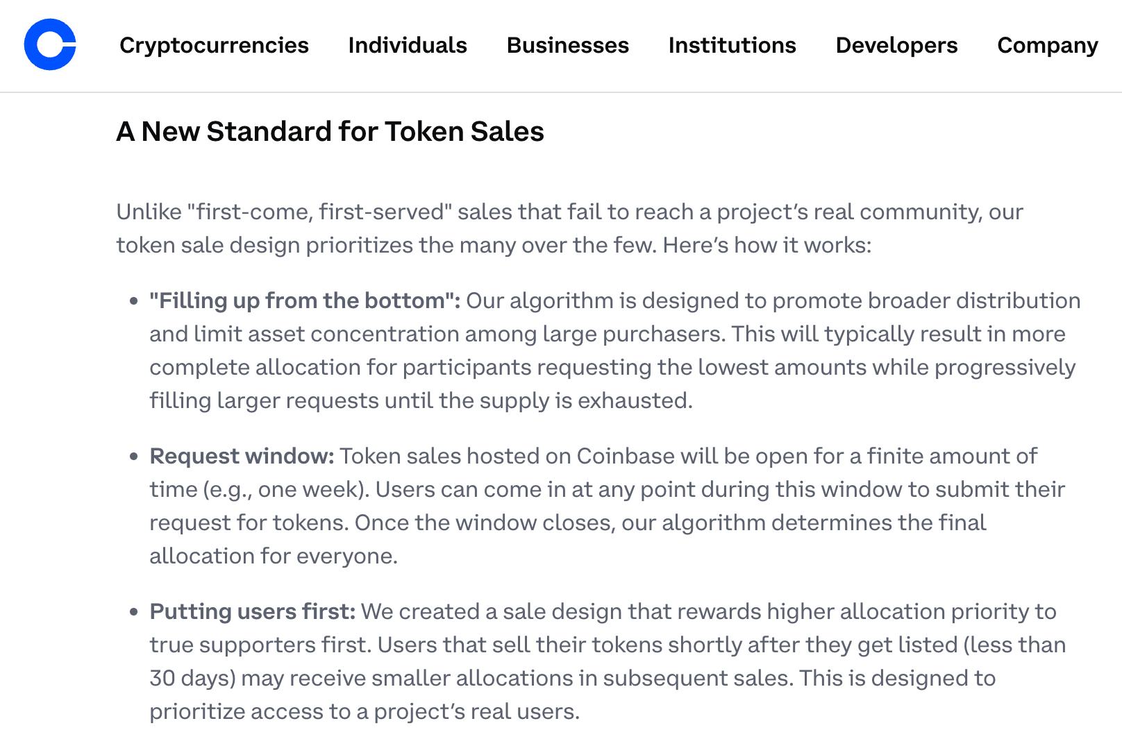 Coinbase's New Standard for Token Sales