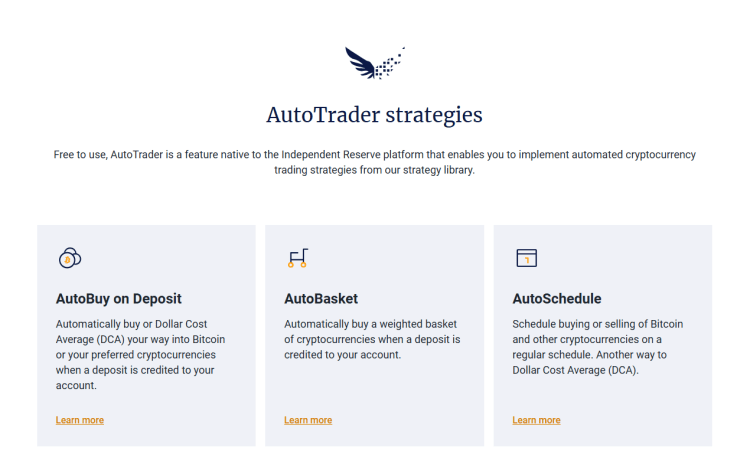 AutoTrader feature on Independent Reserve