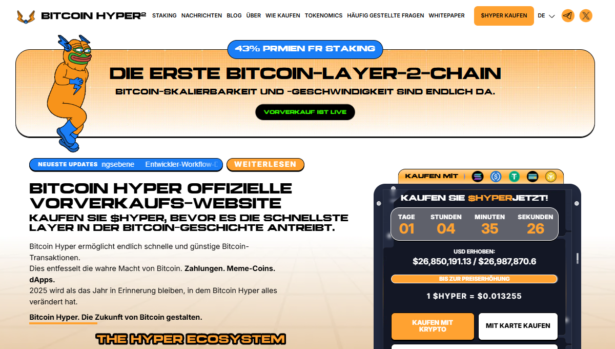 Bitcoin Hyper Als Layer 2 Hebel Auf Die Bitcoin Story