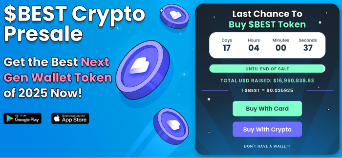 Best Wallet token presale price in November 2025.