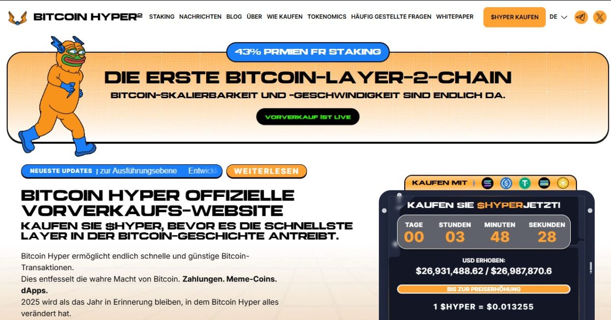 Bitcoin Hyper Bringt Layer 2 Speed Auf Bitcoin