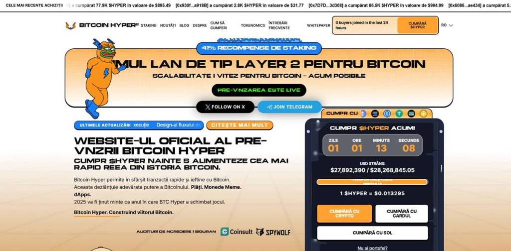 Bitcoin Hyper (HYPER), următoarea soluție pentru Bitcoin Layer 2