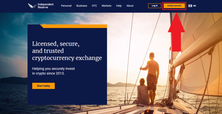 Creating an account on Independent Reserve.