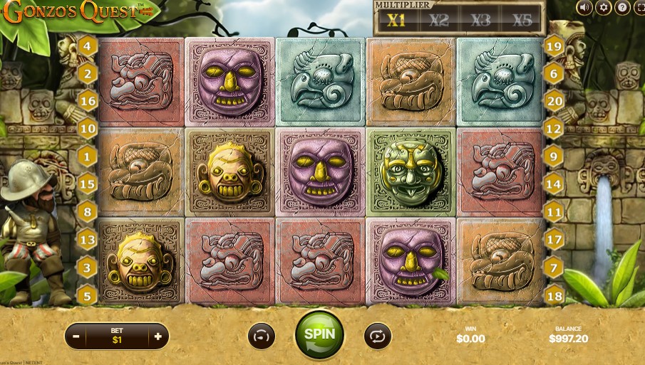 Gameplay of Gonzos Quest Slot Game