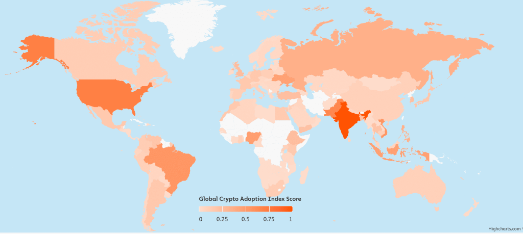 Globální adopce kryptoměn