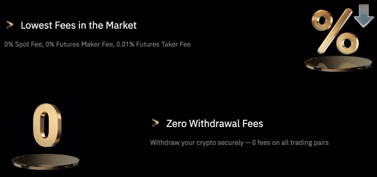 KCEX offers the lowest fees in the market and zero withdrawal fees