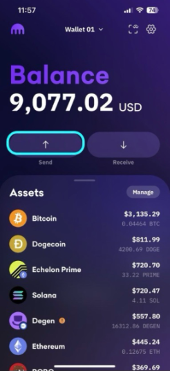 Kraken Wallet portfolio balance tab.