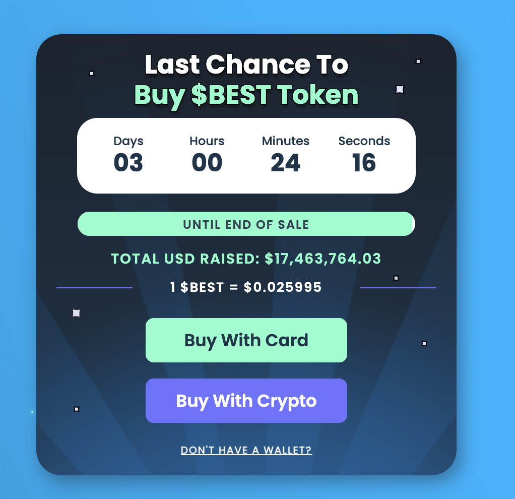 Last chance to buy $BEST Token