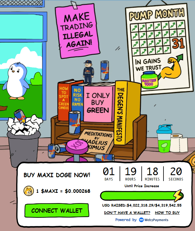 Maxi Doge’s presale numbers.