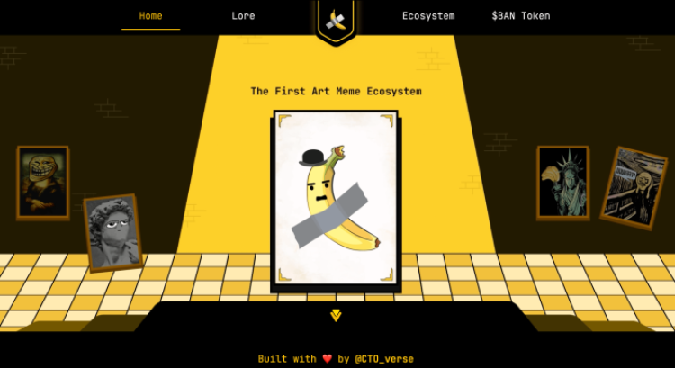 Comedian meme coin website homepage.