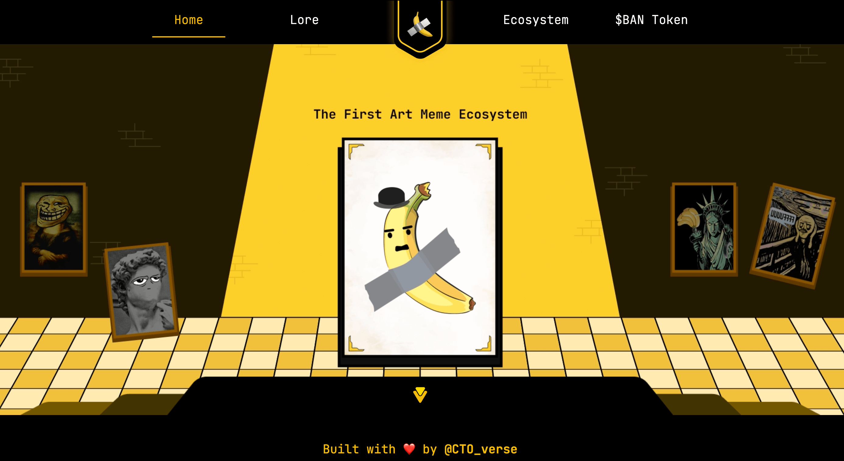 Comedian meme coin website homepage.