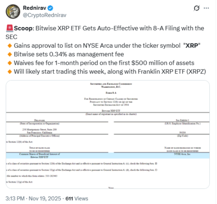 Best Crypto Presales To Watch As Bitwise’s XRP ETF ‘Historic Moment’ Lands Today