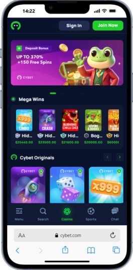 Cybet casino homepage