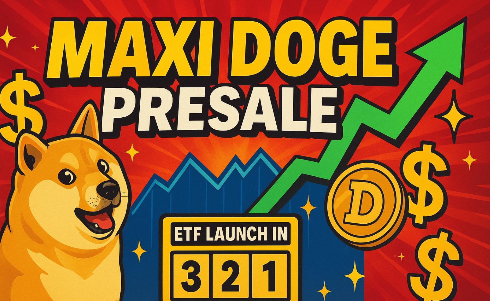 Dogecoin ETF Launches Next Week as Maxi Doge Presale Breaks M