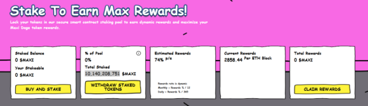 Maxi staking presale stats, over 10B staked.