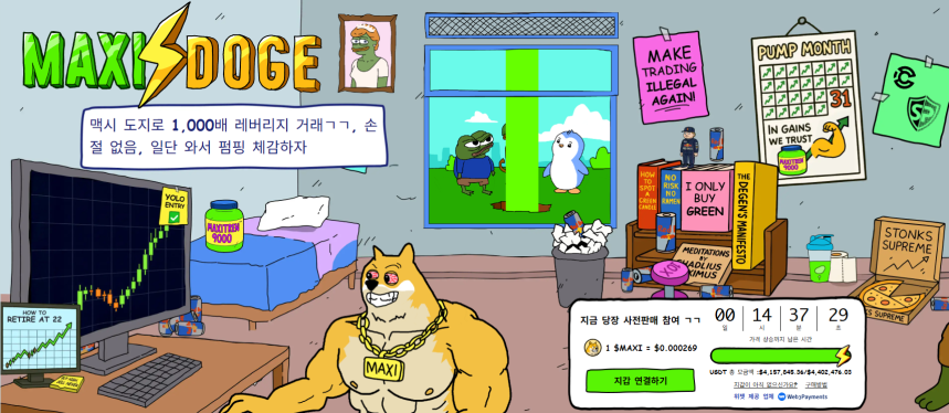 맥시도지 프리세일 홈페이지