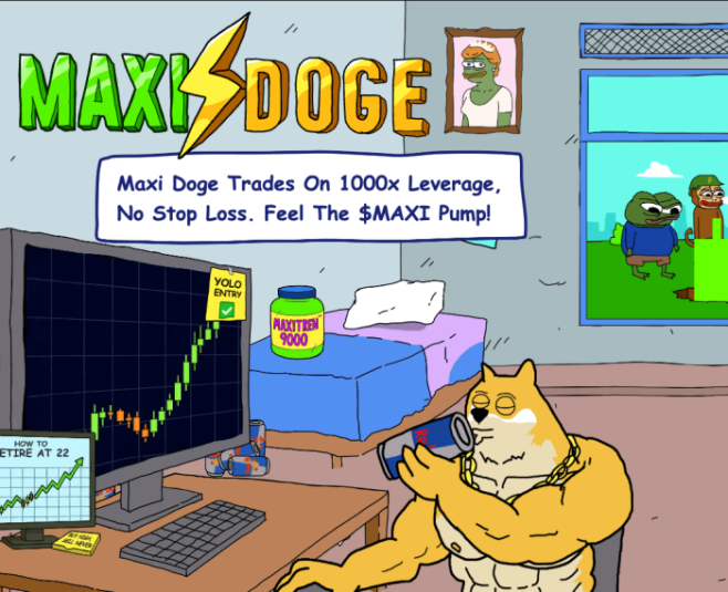 Maxi Doge meme mascot.