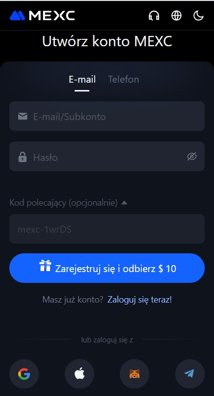 MEXC strona główna