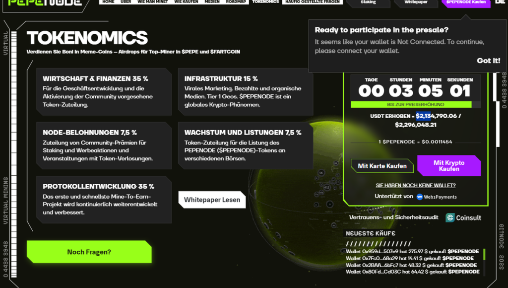 Tokenomics, Presale Struktur Und Staking Von Pepenode