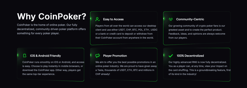 Benefity platformy CoinPoker