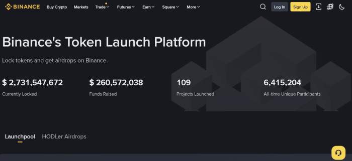 Binance launchpool
