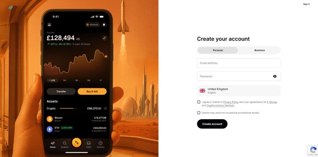 Create Your Gemini Account