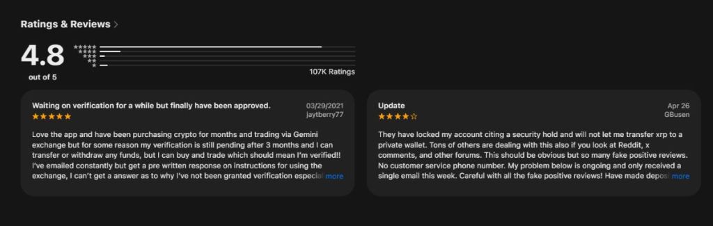 Gemini Exchange’s Reputation