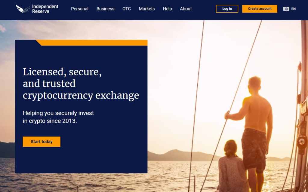 Independent Reserve’s homepage.