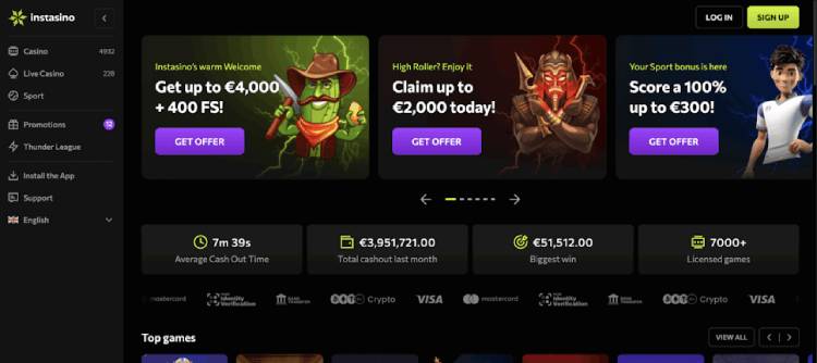 Instasino – Beste mobiele Engelse casino-ervaring van 2025