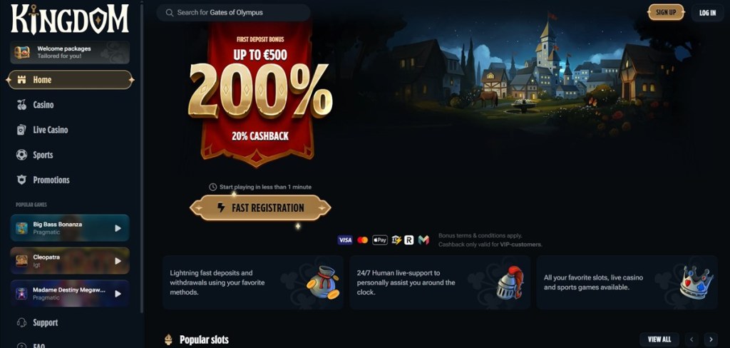 KingdomCasino european casino not using gamstop