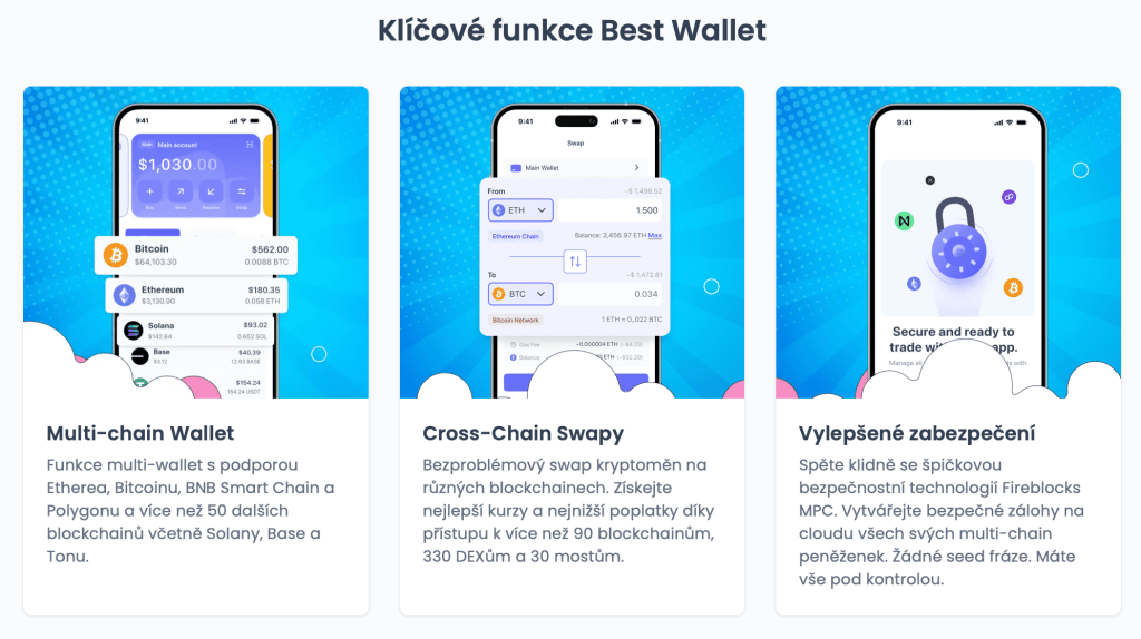 Klíčové funkce krypto peněženky Best Wallet