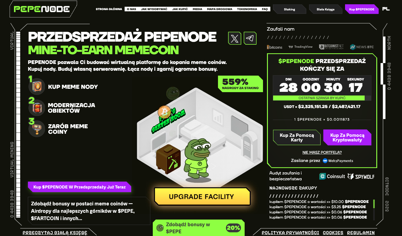 Koniec przedsprzedaży Pepenode za 28 dni