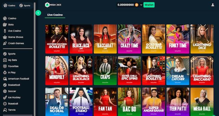 Mega Dice Blackjack online