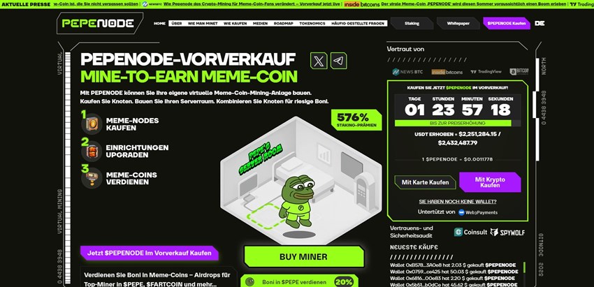 Pepenode Presale im Fokus – Meme-Hype trifft gamifiziertes Mining