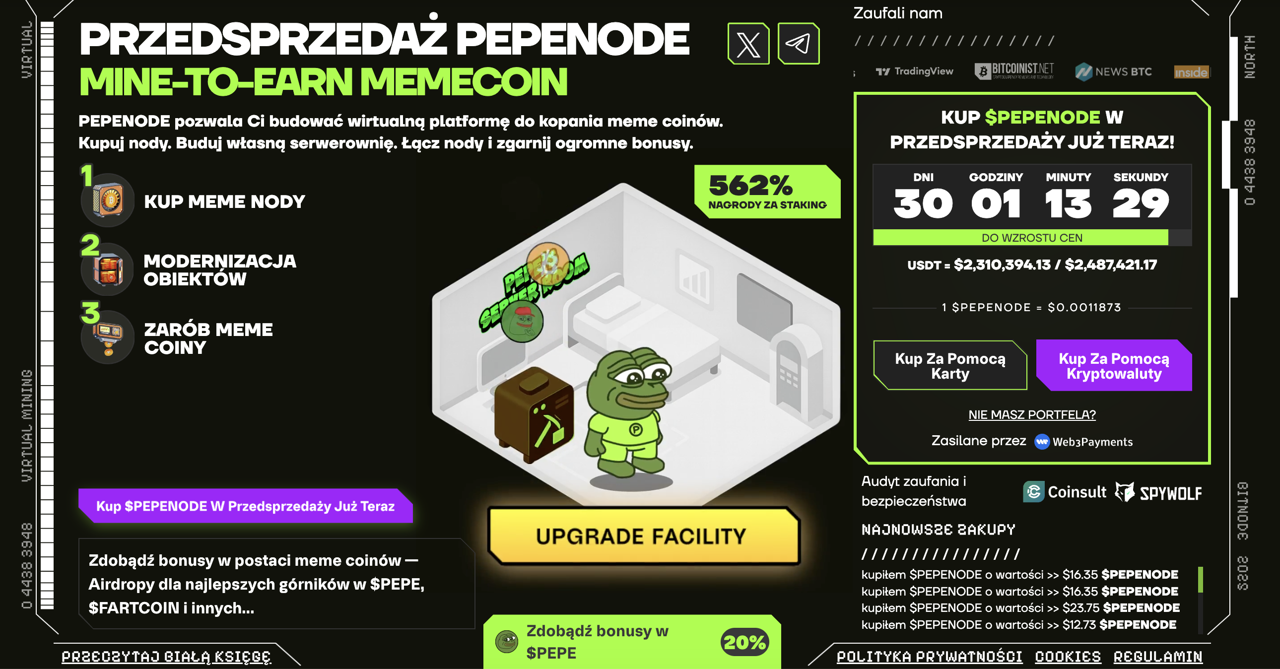 Pepenode przedsprzedaż 30 dni