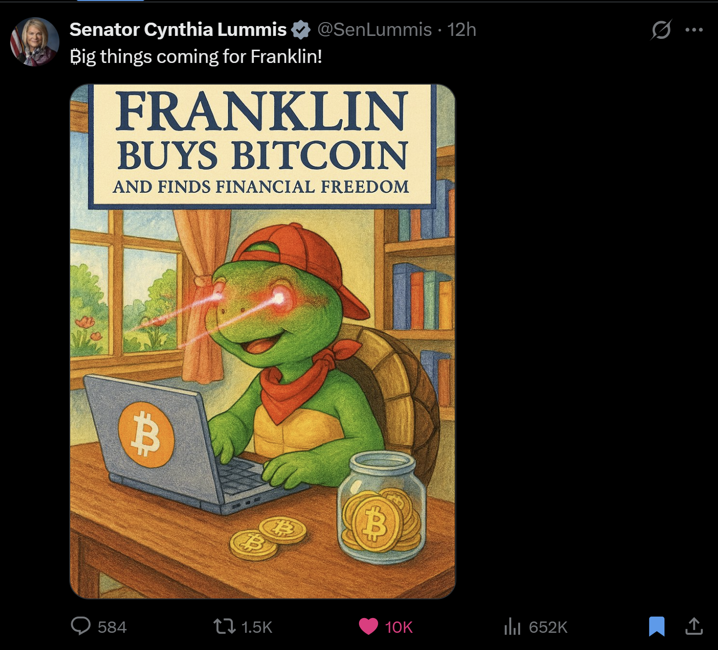 Franklin the Turtle and Bitcoin Dreams