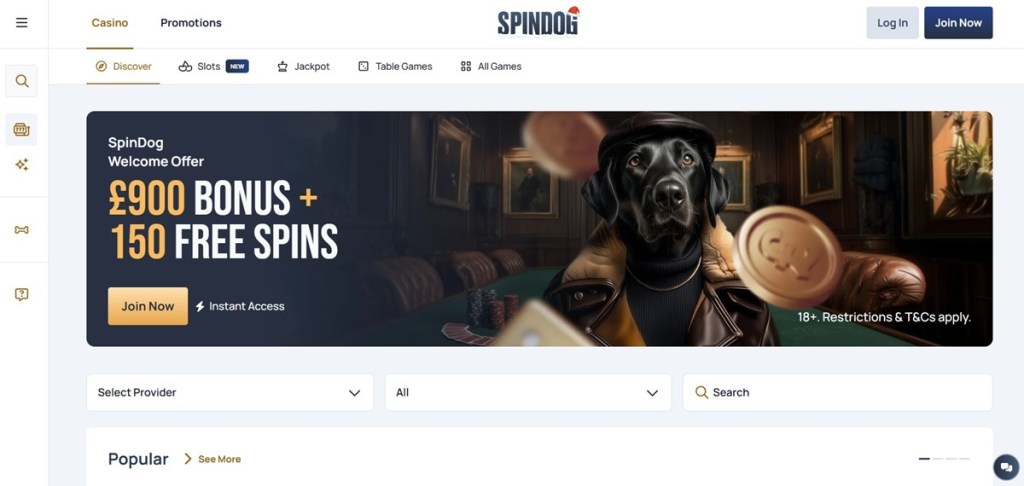 SpinDog european online casinos not on gamstop Screenshot 