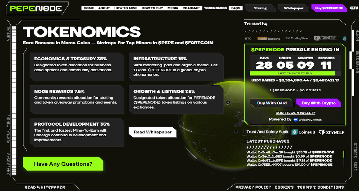 PepeNode’s Tokenomics Design