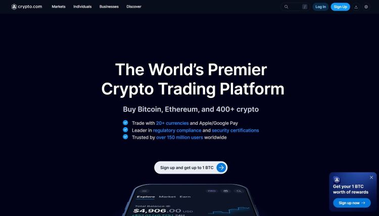 Crypto.com homepage