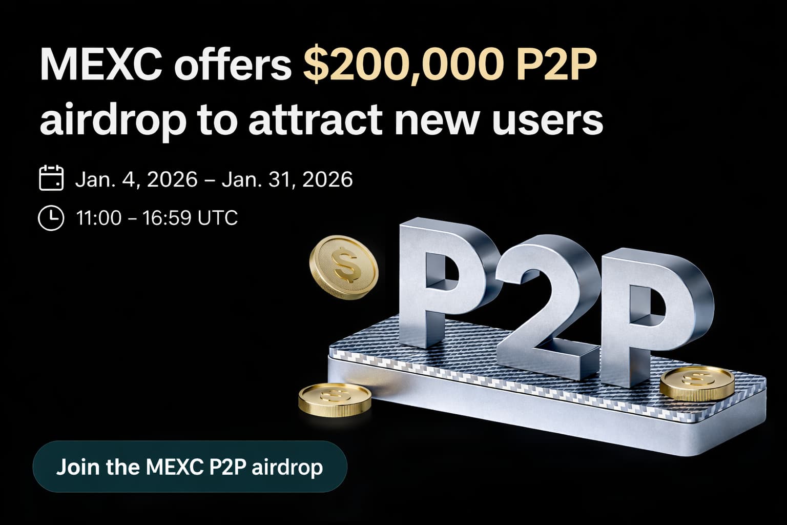 MEXC offers $200,000 P2P airdrop to attract new users