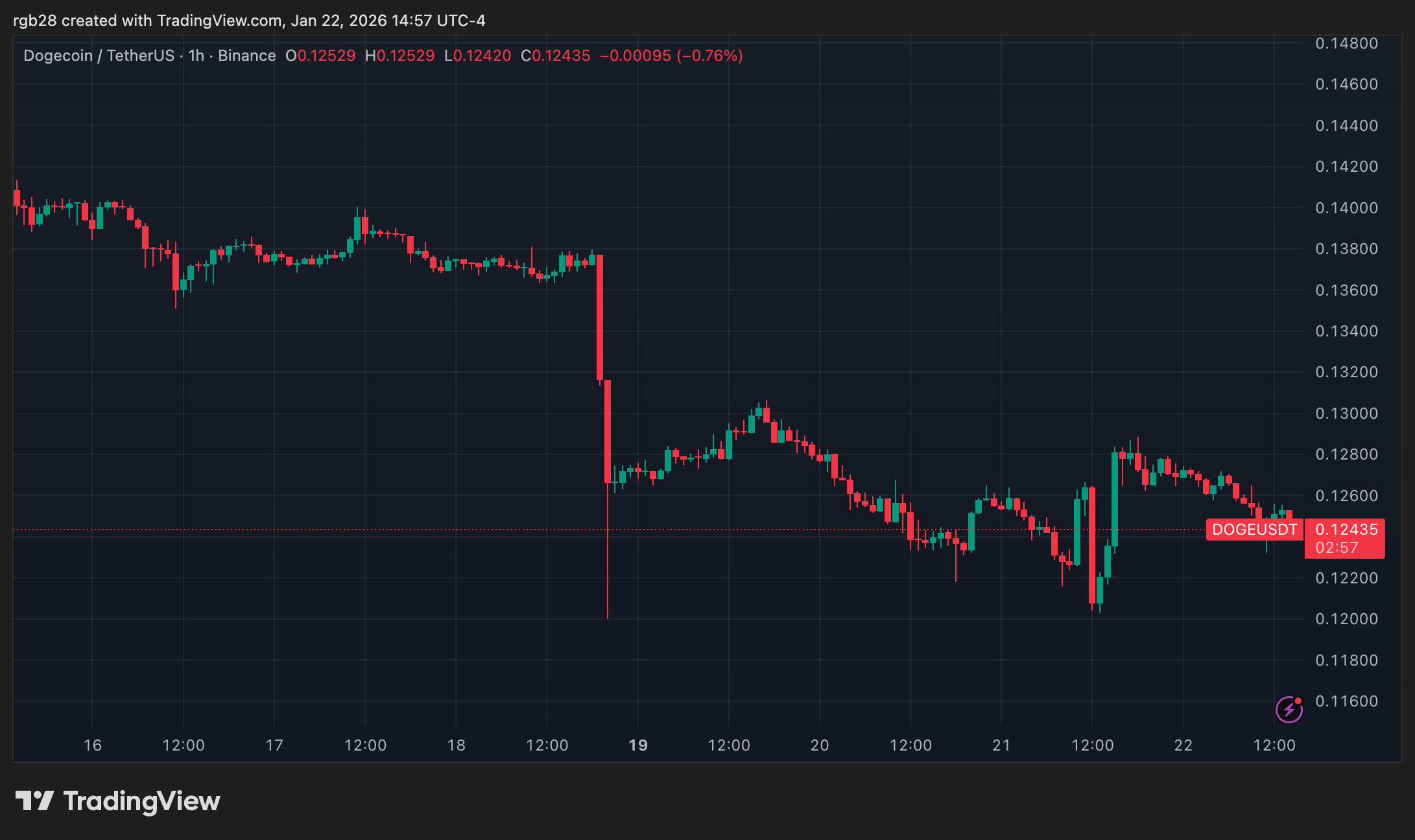 DOGE price chart because why not?