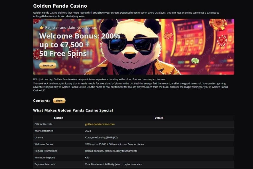 Golden Panda καινουργια online casino