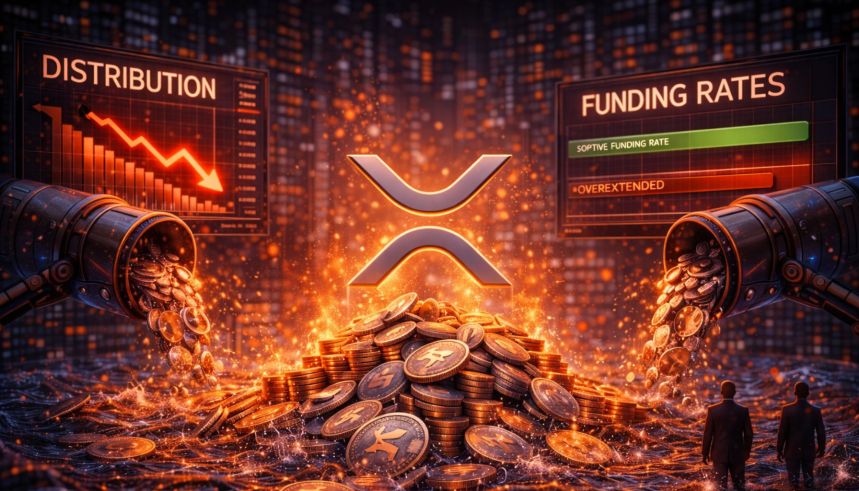 XRP Distribution Phase Continues, But Funding Rates Suggest Shorts Are Overextended