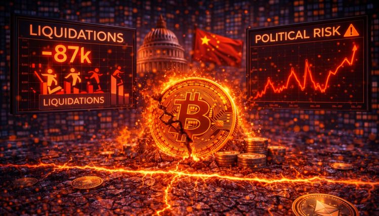 Bitcoin Breaks Below $87K As Political Risk Spikes – Liquidations Reveal The Real Driver