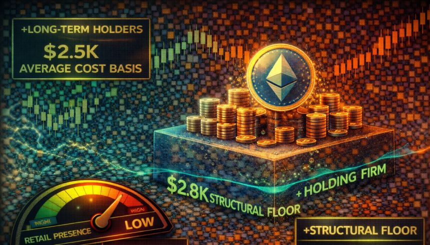 Ethereum Long-Term Cost Basis Holds Firm: Structural Floor Forms Near $2.8K