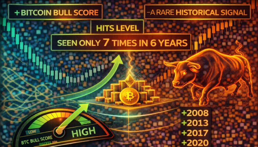 Bitcoin Bull Score Hits Level Seen Only 7 Times In 6 Years – A Rare Historical Signal
